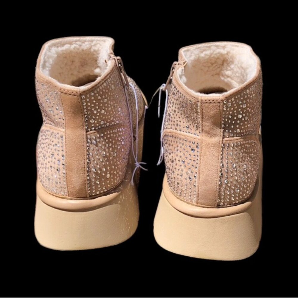 Women’s Tan Rhinestone Platform Ankle Boots, 8 - Picture 5 of 7